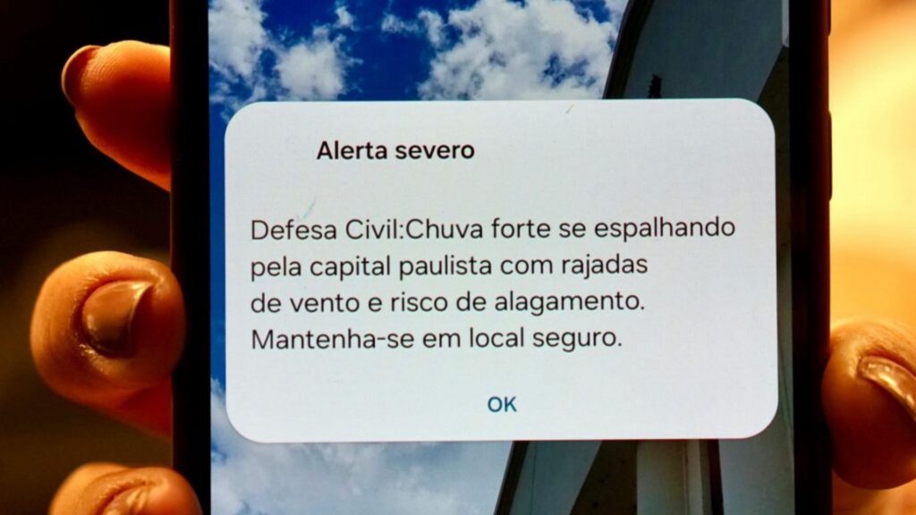 Exemplo de alerta (Defesa Civil)