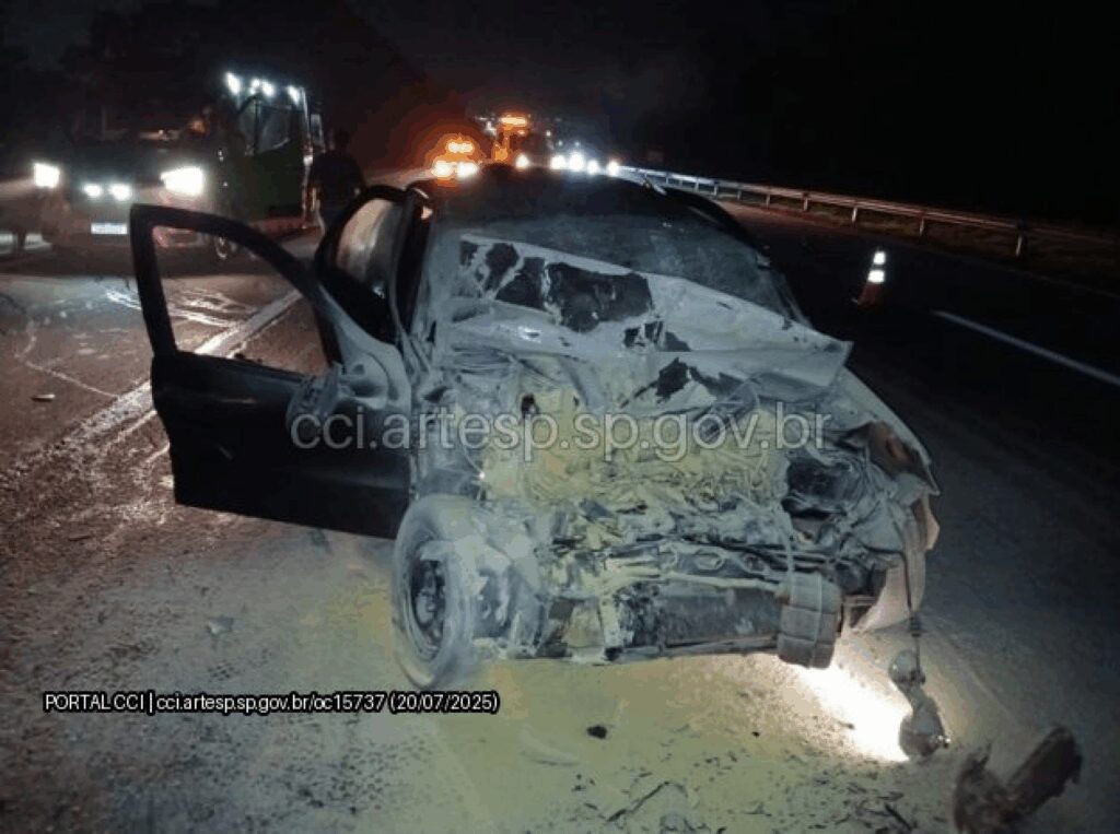 Acidente deixa um morto e quatro feridos em Araçariguama (Foto: Artesp)