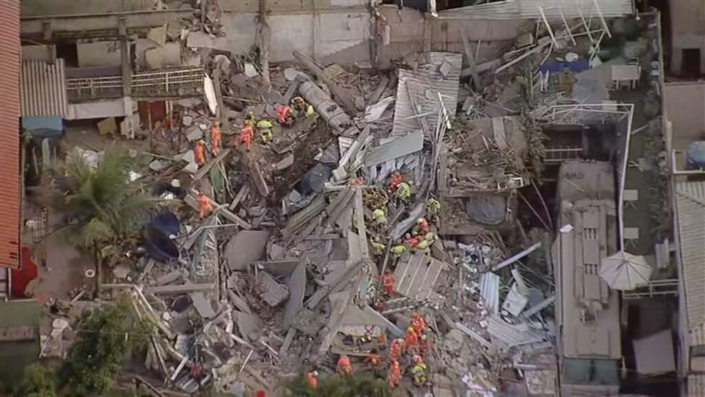 Desabamento de lar de idosos deixa 5 mortos e vítimas soterradas em Belo Horizonte (Foto: Reprodução/ Globo)