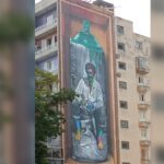 Eduardo Kobra faz assinatura ao vivo na inauguração de mural monumental no centro de Itu (Foto: Cibelle Freitas)