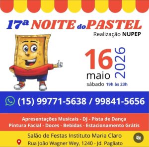 Instituto Maria Claro anuncia a 17ª Noite do Pastel do Nupep