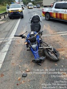 Motociclista fica gravemente ferido e precisa ser resgatado por helicóptero Águia na Castello Branco em Itu